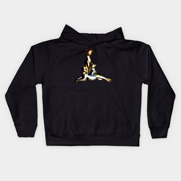Three Cats Artistic And Statuesque Kids Hoodie by taiche
